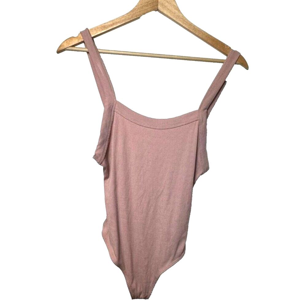 Lulus Mauve Ribbed Bodysuit Size Medium